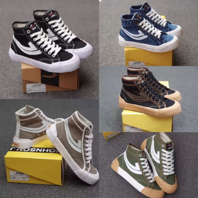 Sepatu Jonshon Galaxy Pro high cut Black white