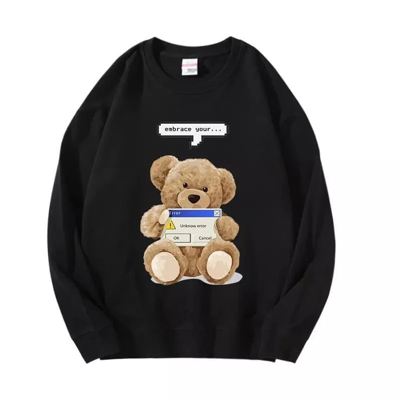 EMBRACE BEAR L - XL PRINTING SWEATER FLEECE Real Pict