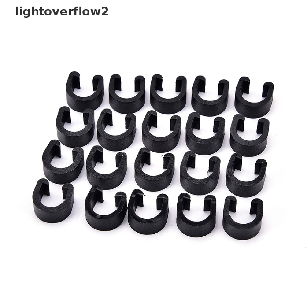 (lightoverflow2) 20 Pcs Klip Penjepit Kabel Rem Sepeda MTB Bentuk C Bahan Plastik