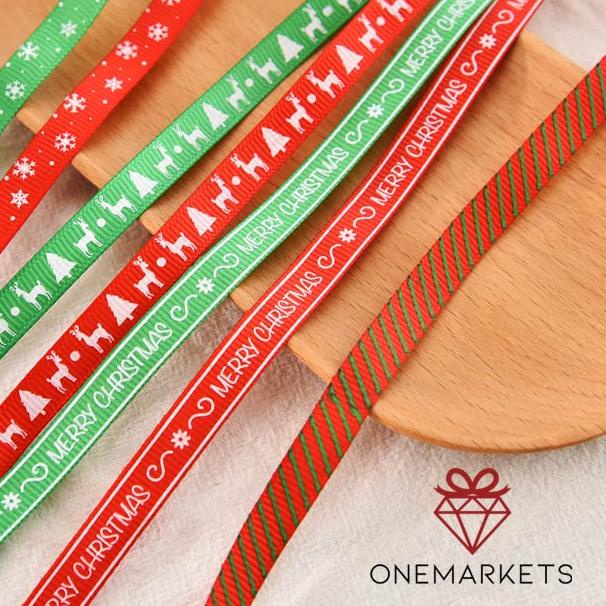 

♕ 1 ROLL Pita Christmas Natal 1cm - Ribbon Snowflake PS107 ✺