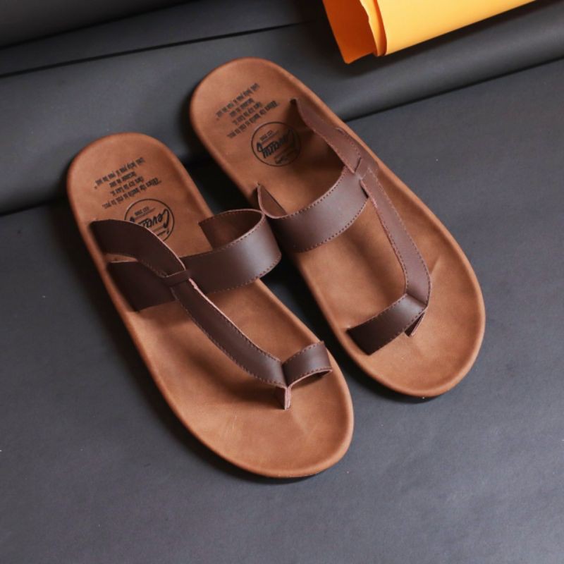 (COD) 05 SANDAL FULL ASLI CEVANY 05 IMPLUSE HITAM COKLAT TAN KULIT ORIGINAL CH LEATHER