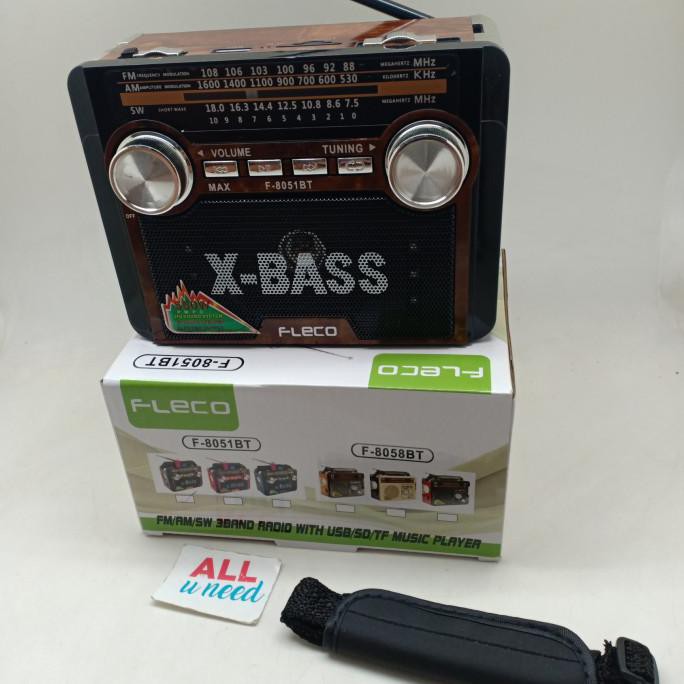 Koko1_Shopp | Radio Bluetooth Jadul Fleco F 8051Bt - Radio Antik 3 Band Fleco 8058