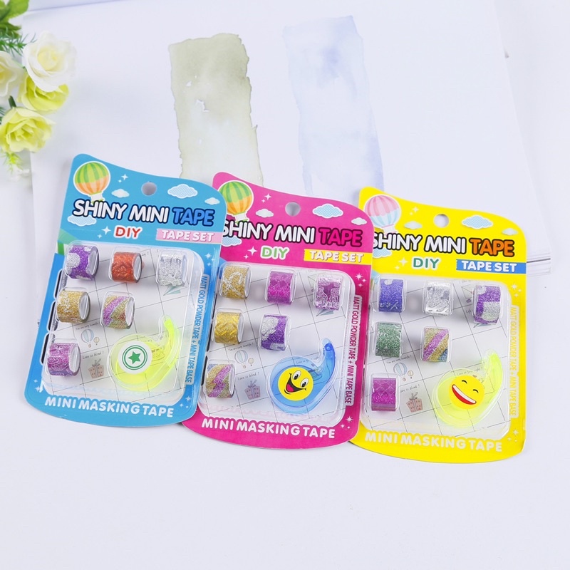 

SHINY MINI TAPE DIY TAPE / ISOLASI WARNA WARNI 7in1