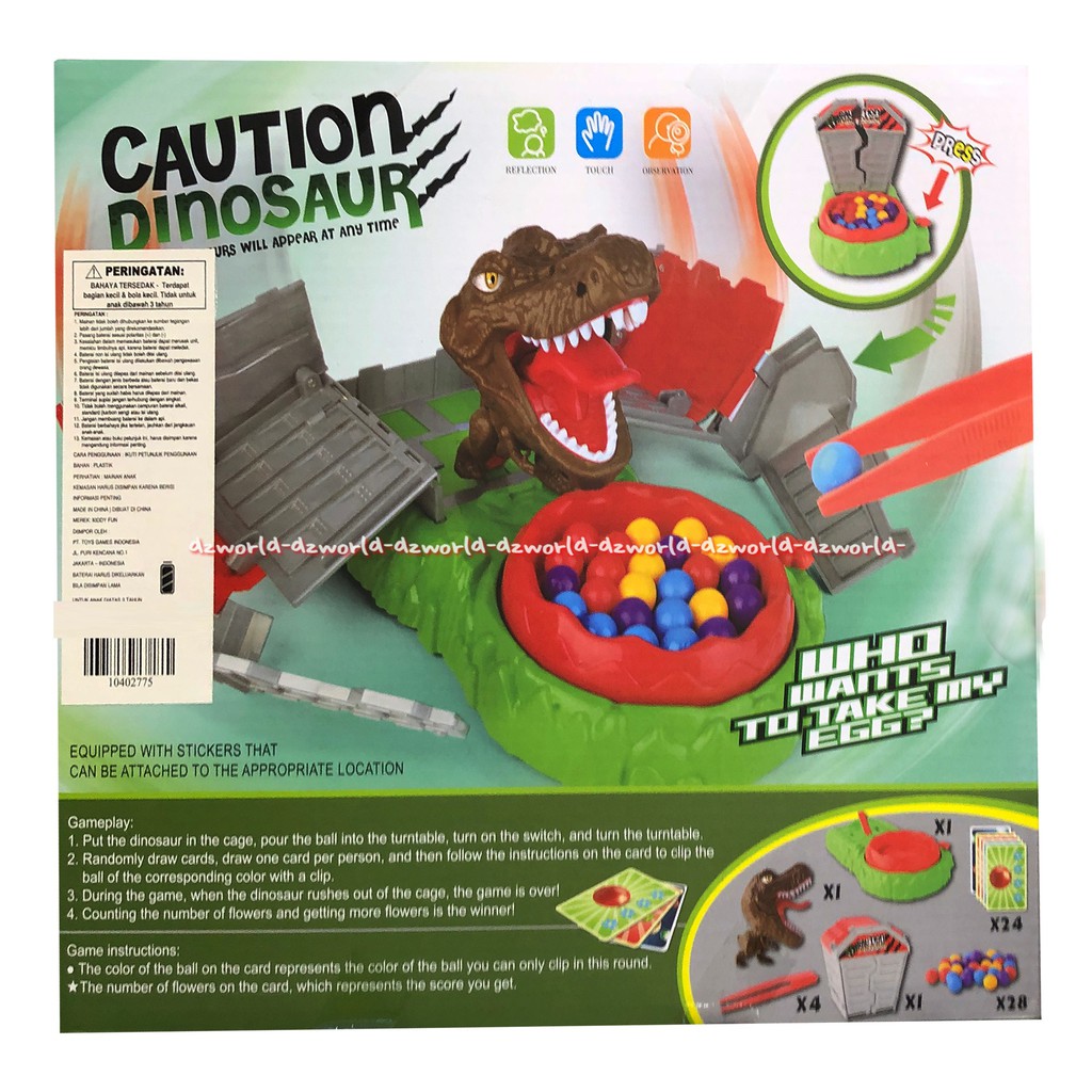 Kiddy Fun Caution Dinosaurus Take My Egg Mainan Ambil Telur