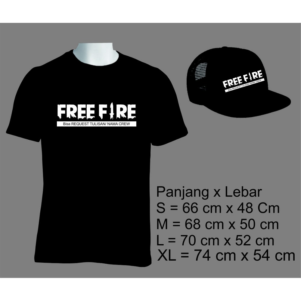 KAOS BAJU FREE FIRE BATTLEGROUND GARENA LOGO KAOS GAME GILAN CLOTH