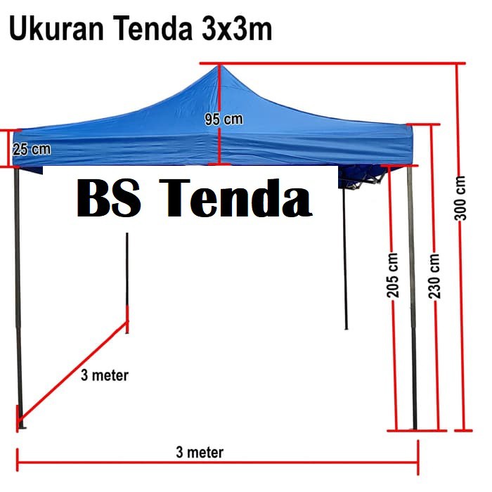 Tenda Lipat Ukuran 3x3 Besi Premium / Tenda Matic / Folding Tent