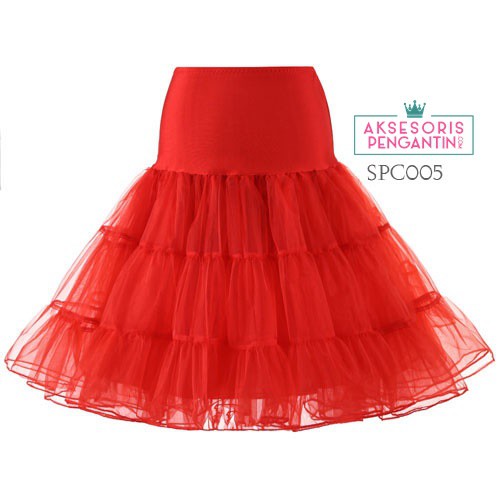 [PRODUK TERBATAS] PENGEMBANG GAUN PETTICOAT GRADE A PREMIUM ROK TUTU MERAH SPC005