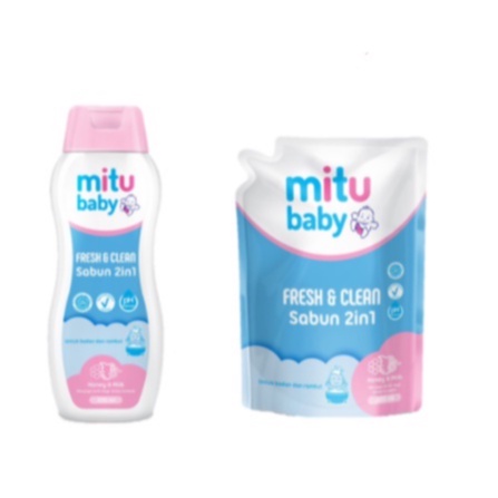 Mitu Baby Liquid Soap 2in1 / Sabun Mandi Bayi 2in1