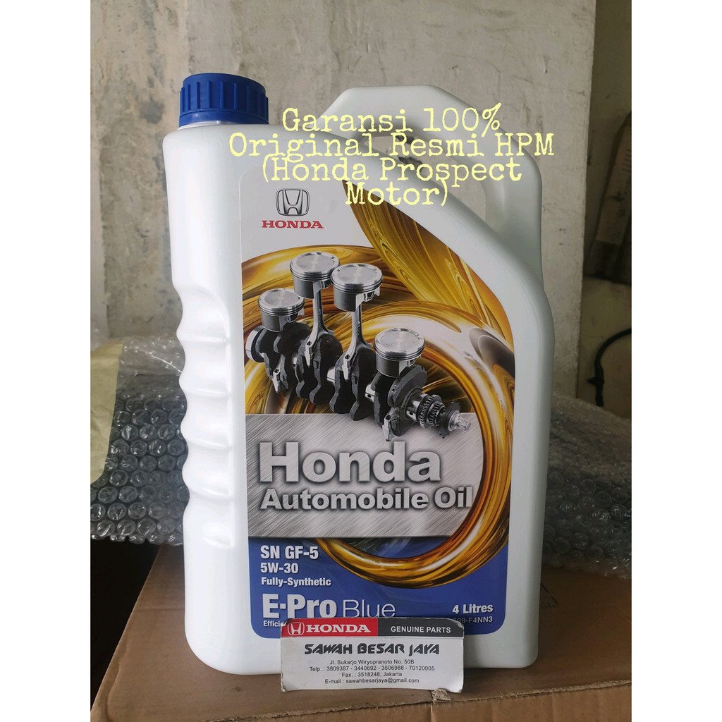  Oli  Mesin E PRO BLUE 5W 30 Galon atau 4 Liter Mobil  Honda  