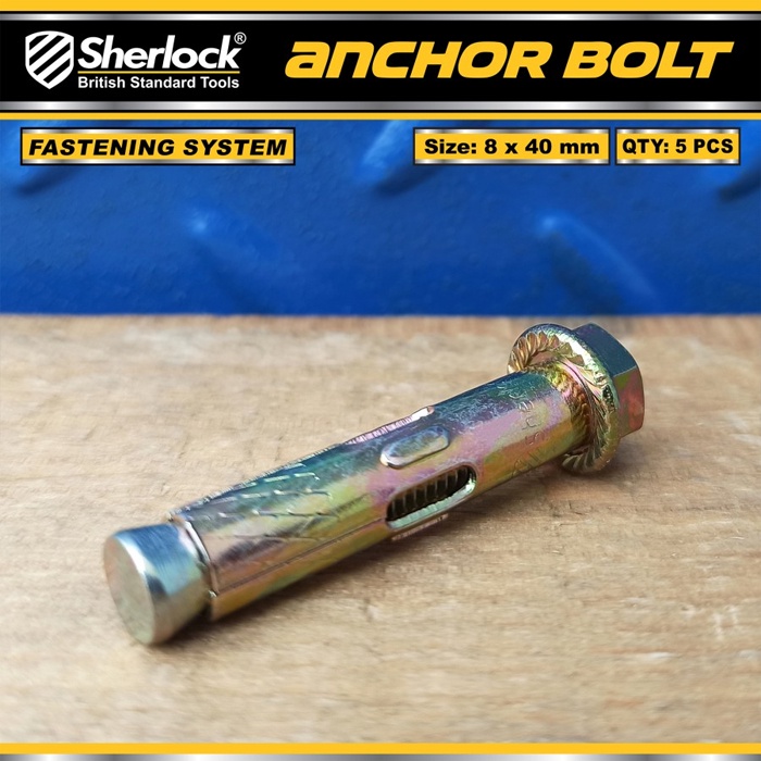 Anchor Bolt Dinding Beton Sherlock 8 x 40 mm Dynabolt ( isi: 5 pcs)