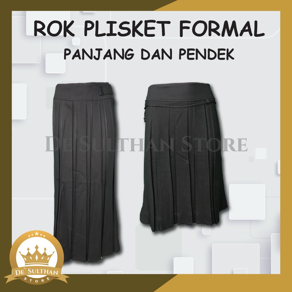 Rok Span Plisket Panjang &amp; Pendek Wanita Formal Pakaian Kantoran Long Skirt Perempuan Kantor Polos Androk Bawahan Setelan Jas Blazer Blezer Kerja Cewek Dewasa Anak High Waist Korean Style Jumbo Big Size Premium Rempel Line A Cewe Set Stelan Lilit Mini 7/8