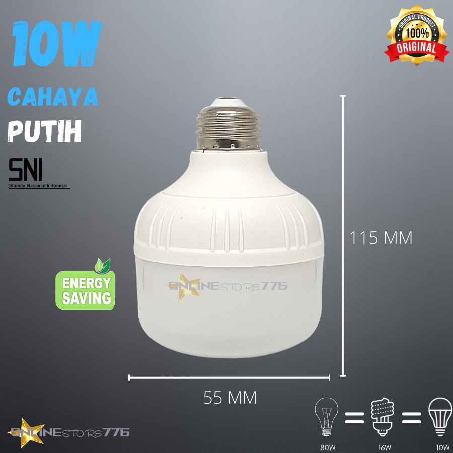 Lampu LED 10Watt TINTIN/YUSCO/SUKASUKA/PANALED Bohlam LED TIN TIN 10 Watt LED 10Watt Cahaya Putih