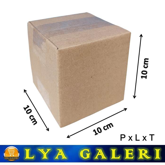 Kardus Packing Karton Box Uk.10x10x10 cm Luar Polos Dalam Ada Tulisan-2
