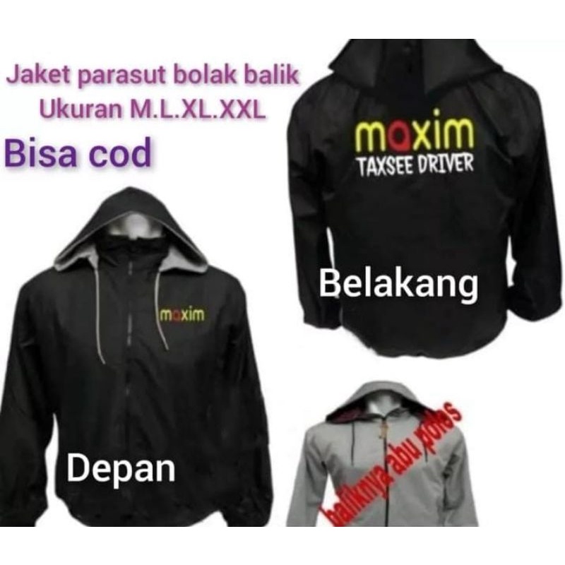 JAKET PARASUT MAXIM BOLAK BALIK/JAKET DRIVER OJOL MAXIM PREMIUM BOLAK BALIK TERBARU/JAKET PARASUT ZI