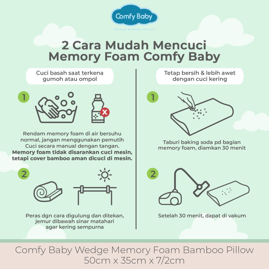 Comfy Baby Wedge Memory Foam Bamboo Pillow