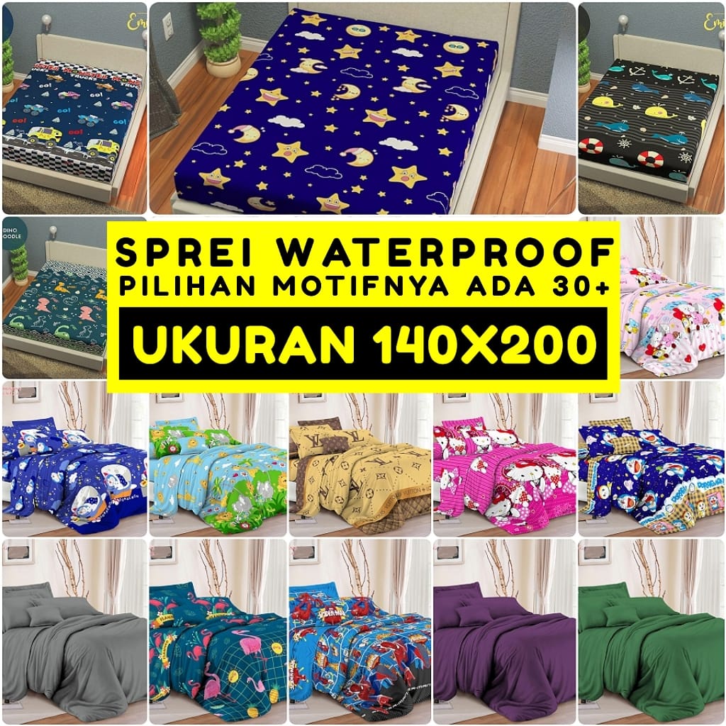 

PROMO SPREI WATERPROOF 140X200 POLOS DORAEMON ROKET HELLO KITTY UKIR