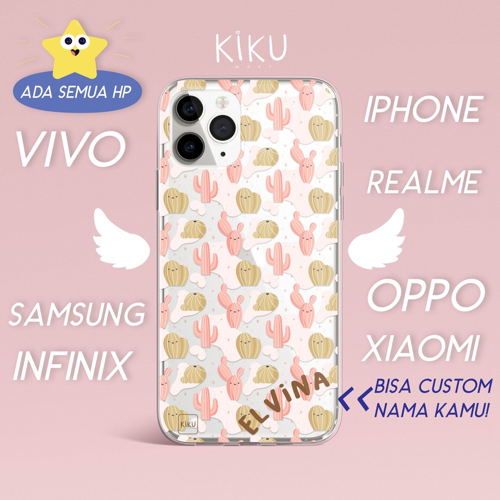 Cute Cactus Casing Semua Tipe HP Vivo Xiaomi Samsung Oppo Realme Infinix