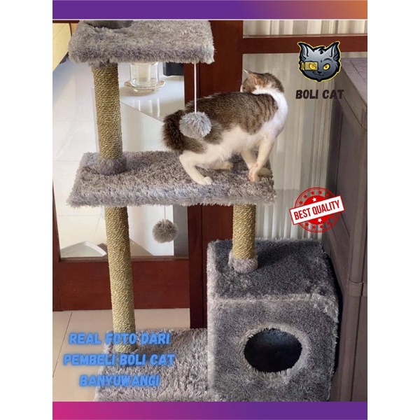 Cat tree cat condo  cat scratcher mainan kucing garukan kucing (Ready)