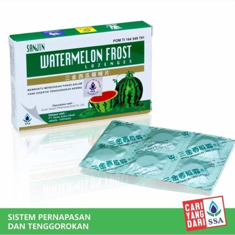 SANJIN WATERMELON FROST LOZENGES ( Permen ) Obat Sakit Tenggorokan Sariawan - Obat Cina AYUNYASHOP_H