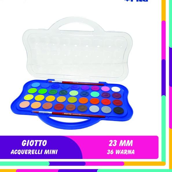 

♦ GIOTTO MINI WATERCOLOUR BLOCKS / CAT AIR GIOTTO MINI 23 MM 36 WARNA ✿