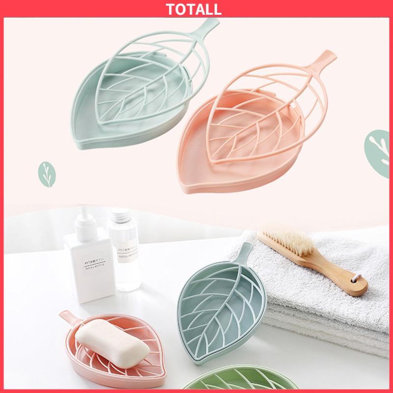 COD Kotak Sabun Daun Kreatif Kamar Mandi Gratis Punch Suction Cup Toilet Drain Soap Rack-Totall