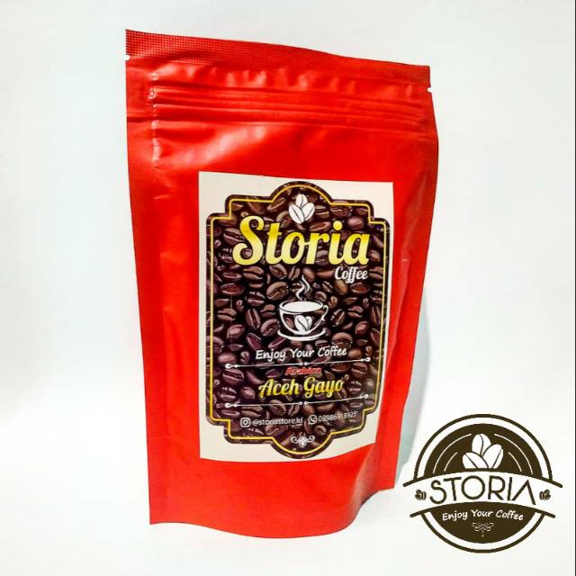 

Kemasan Kopi Biji/Bubuk Kopi Arabica Aceh Gayo premium isi 100gram