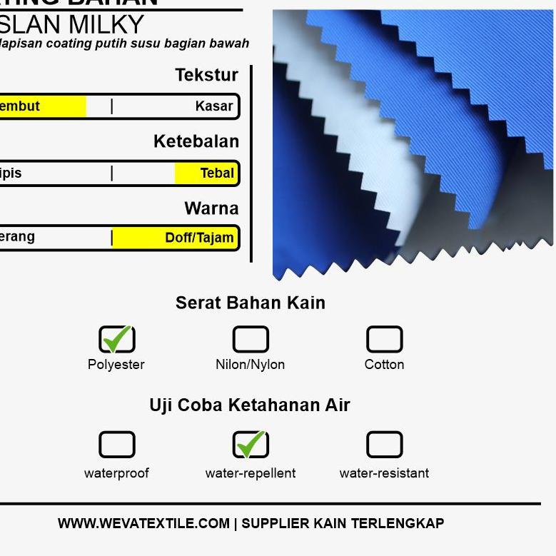 ➷ Kain Taslan Milky Orange Jeruk no 30 Weva Textile ♧