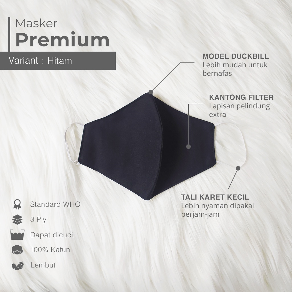 MASKER KAIN PREMIUM 3PLY KATUN EARLOOP - PROTECH
