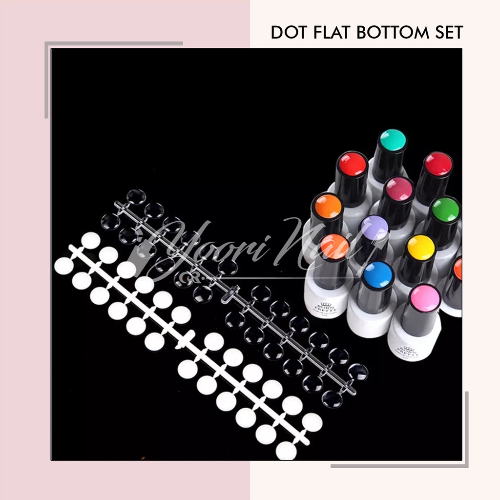 Dot Flat bottom display kutek nail art katalog warna kuku