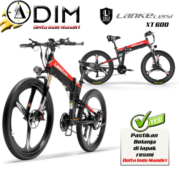 SEPEDA GUNUNG LISTRIK LANKELEISI XT600 SMART ELEKTRIK MODED MTB - Merah