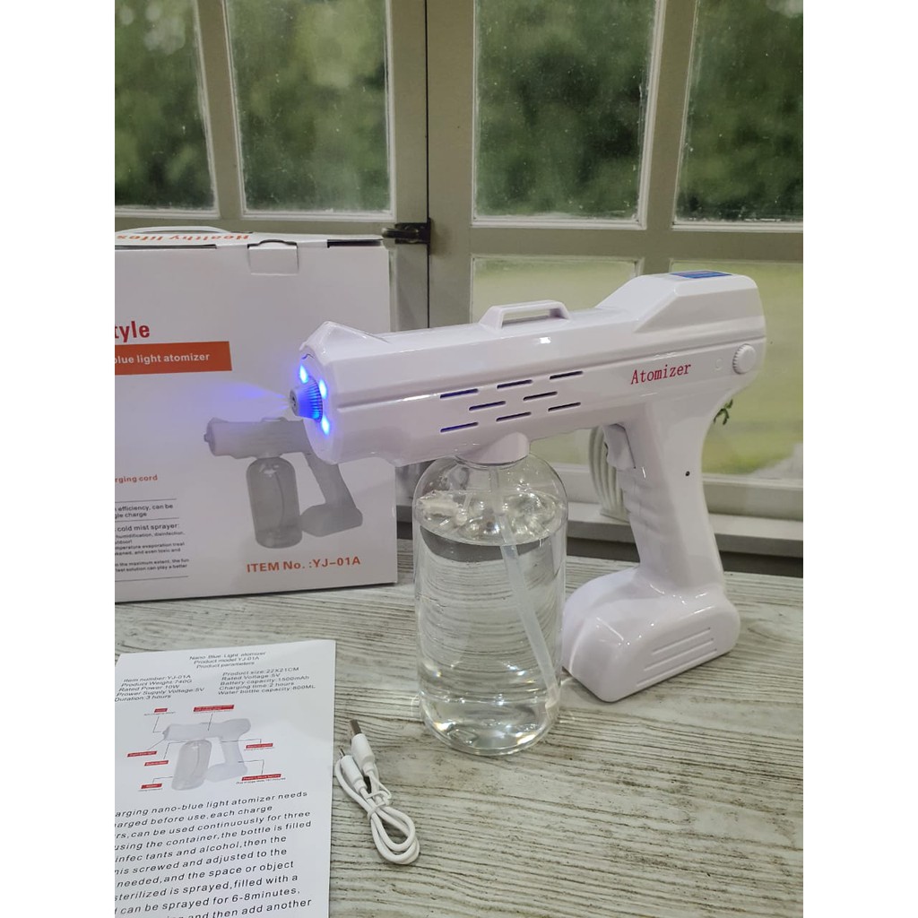 Mrcaisen HEALTHY LIFESTYLE 800ml Spray gun nano blue light disinfektan sinar biru wirelesss charger