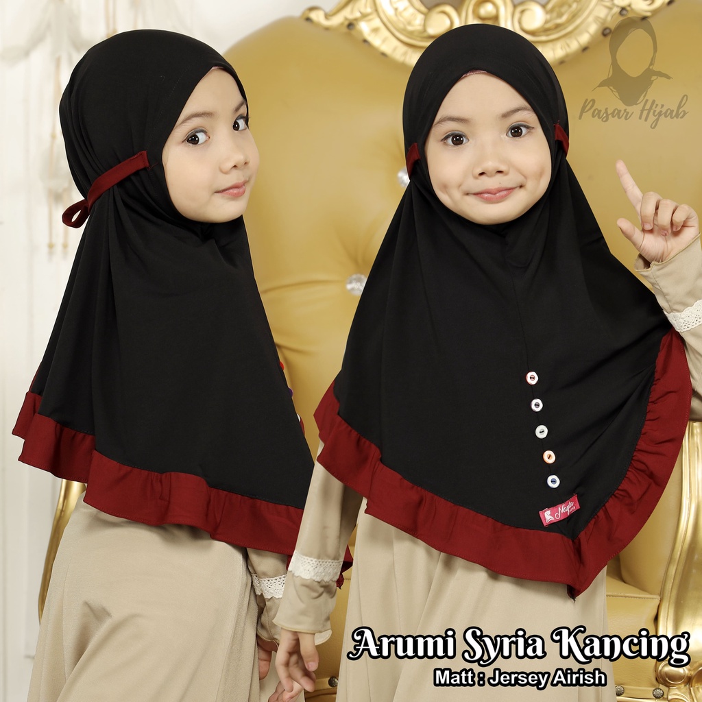 Kerudung Anak Arumi Kancing Hijab Instan Anak Jersey Airis Jilbab Anak Pasar Hija'b