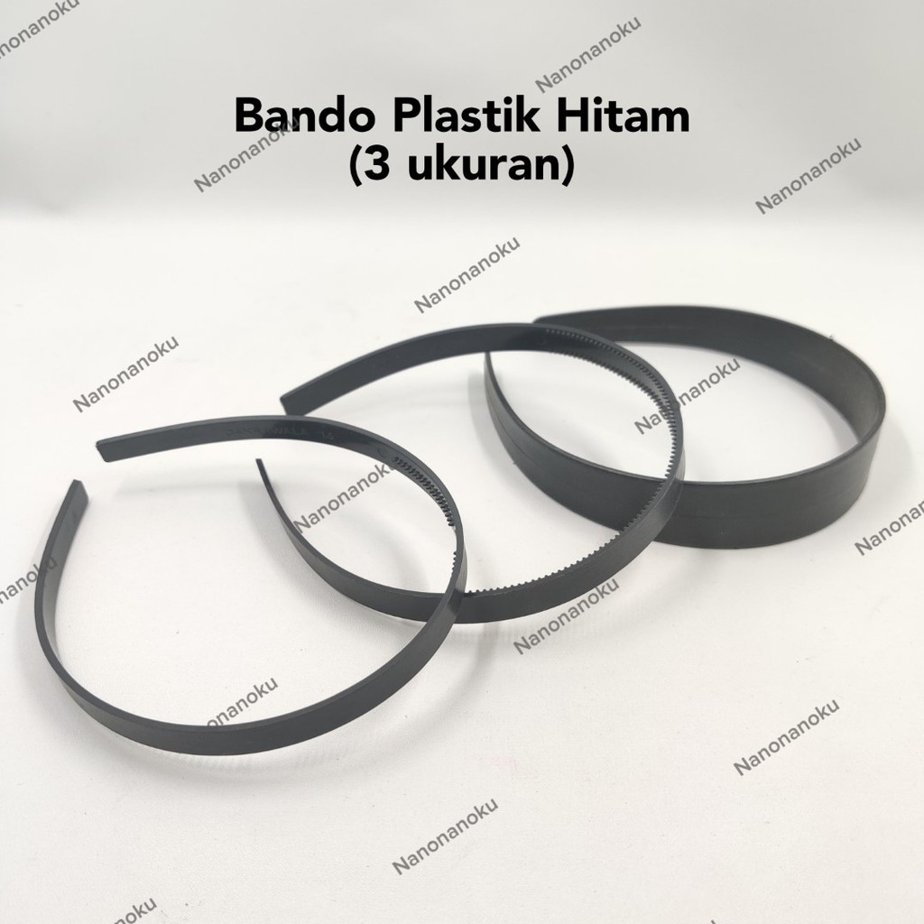 [2 pcs] Bando / Bendo Plastik Hitam Polos dan Gerigi / Bando Cowo Cewe