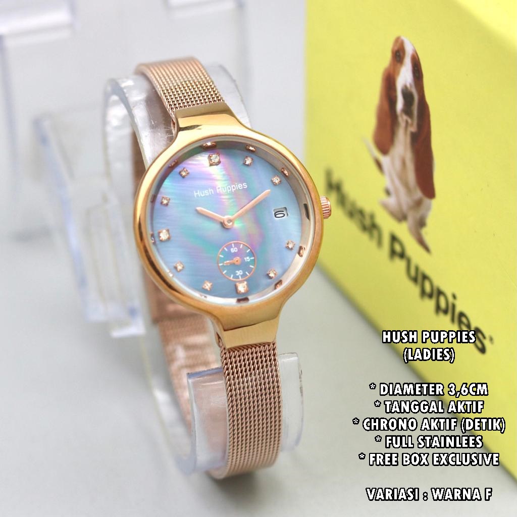 (FREE BOX) JAM TANGAN WANITA FASHION RANTAI PASIR BODY BULAT TANGGAL &amp; CHRONO AKTIF