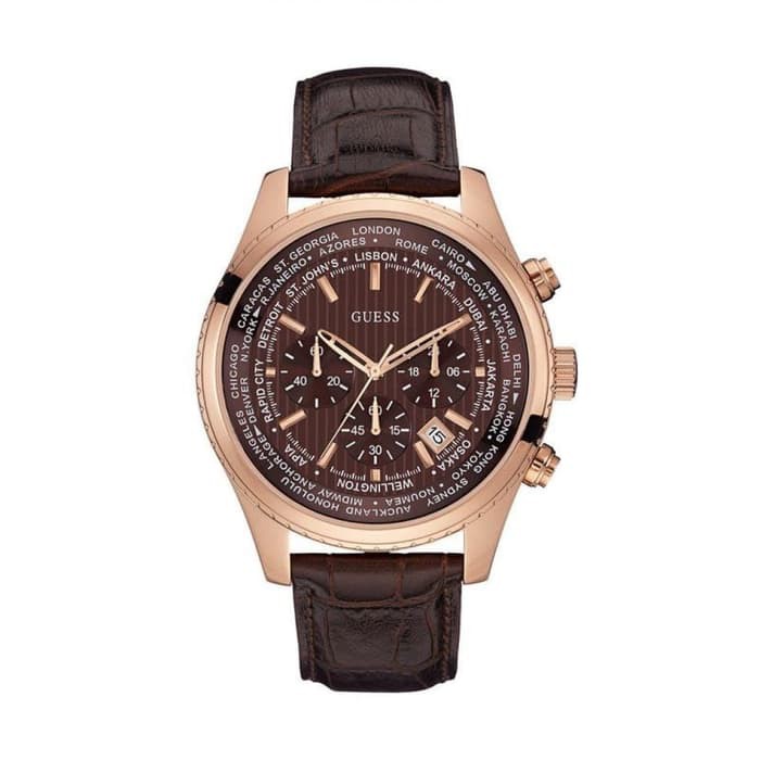 GUESS W0500G3 Pursuit - Jam Tangan Pria - Coklat