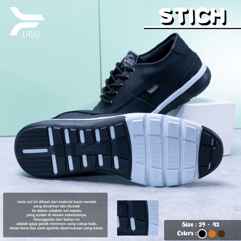 Sepatu Casual Pria Original Kasual Cowok Keren Lavio Stich