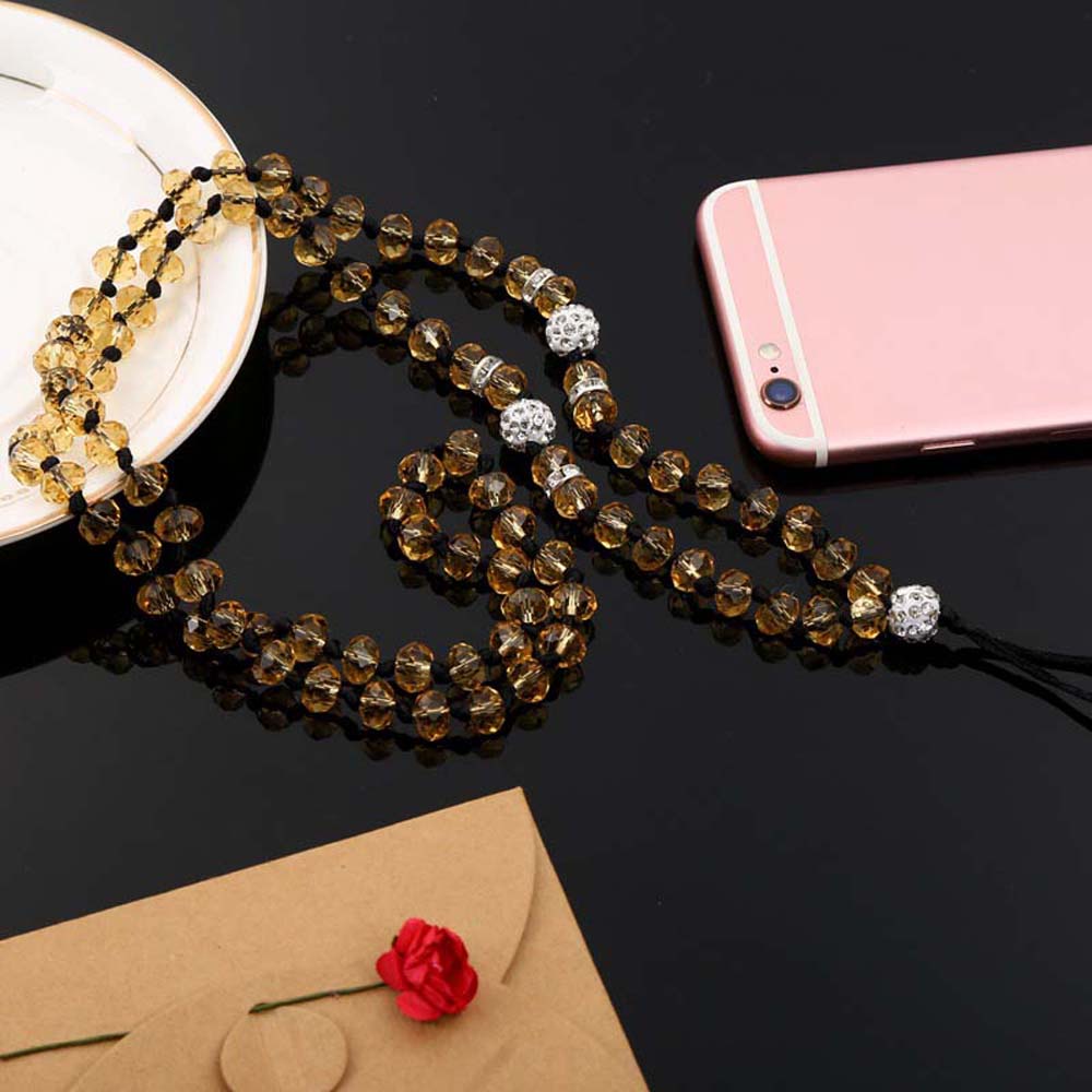 REBUY Bling Mobile Phone Strap for Women Girl Beads Chain Mobile Phone Lanyard Mobile Phone Accessories Luxury Colorful Hanging Cord Neckband Lanyard Crystal Neck Strap/Multicolor