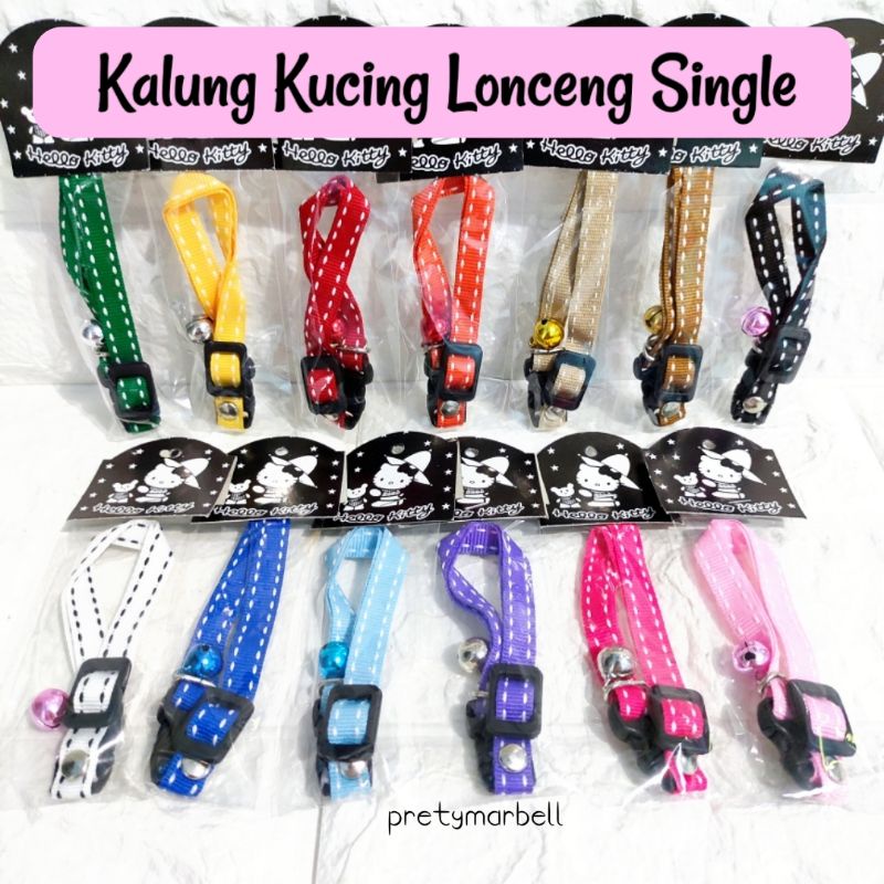 Kalung Kucing Bintik Lonceng Single 12mm &amp; Lonceng Double 14mm Murah