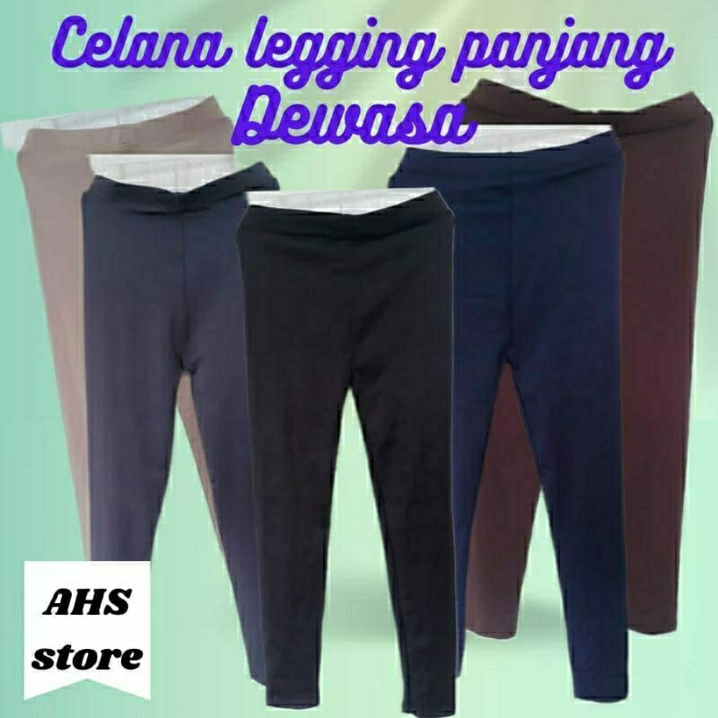 Legging Panjang polos dewasa bahan spandek Premium celana panjang dewasa