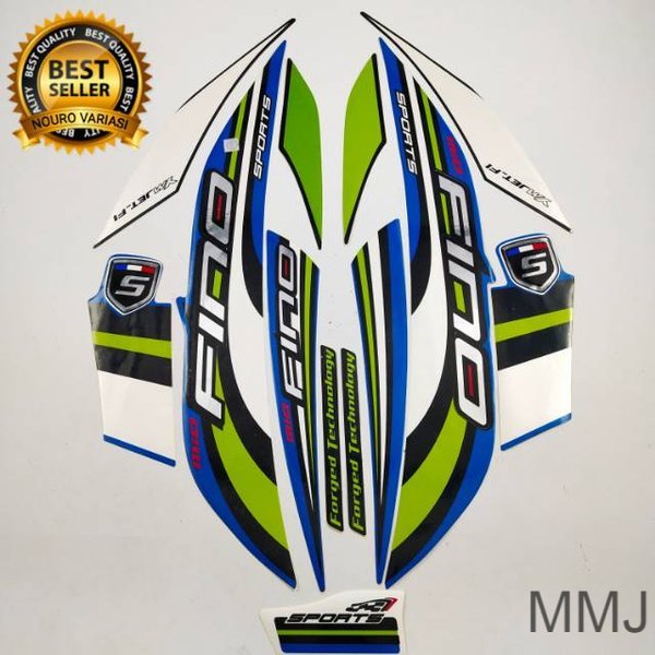 Sticker striping yamaha fino 2015 sporty biru stiker motor