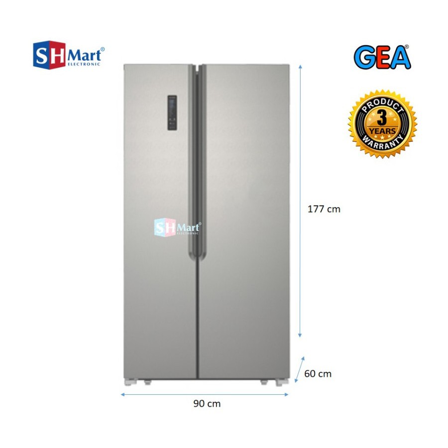 KULKAS SIDE BY SIDE GEA G2D 472 / G2D-472 / G2D472 INOX GARANSI RESMI (MEDAN)