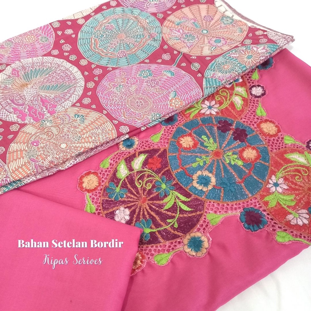 Pusat Bordir Tasikmalaya - Bahan kurung Katun Bordir Payung geulis Include Batik Primisima  Madda Se