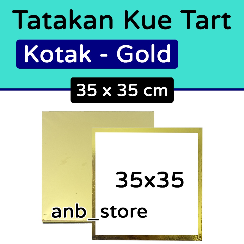 Tatakan Kue Tart Ukuran 35 x 35 - Kotak Gold