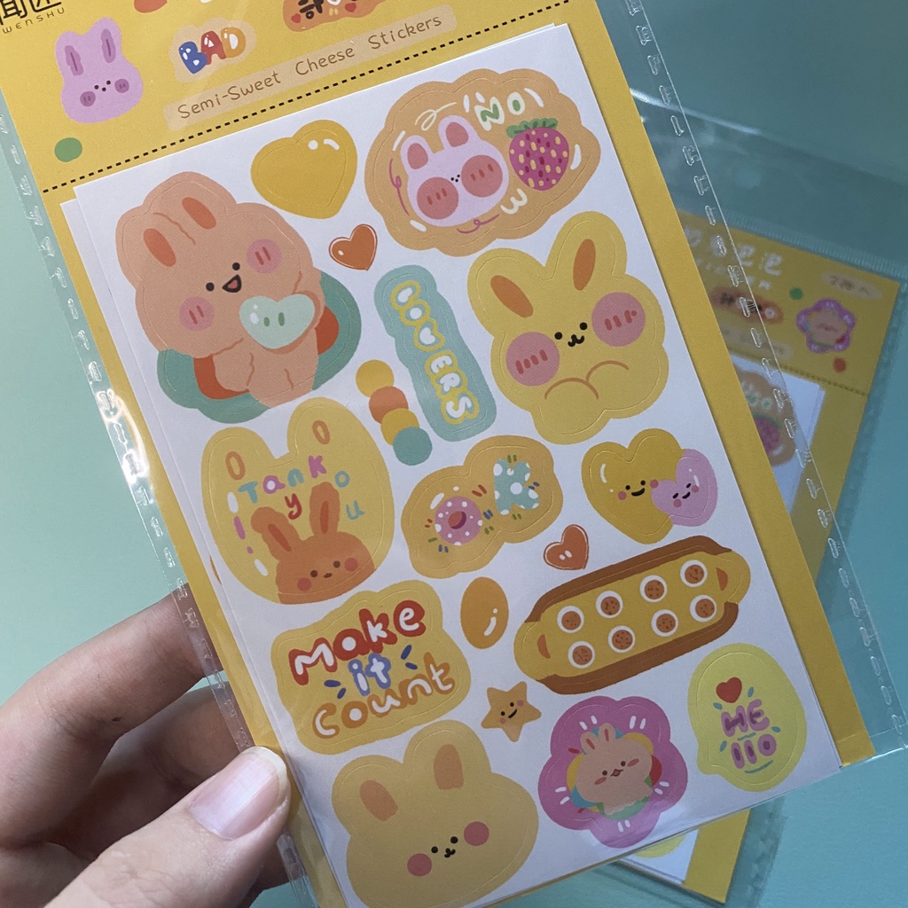 

Stiker Dekorasi Beruang Kelinci Kuning Lucu Kawaii / Sticker Deco Bear Rabbit Yellow Aestethic Cute