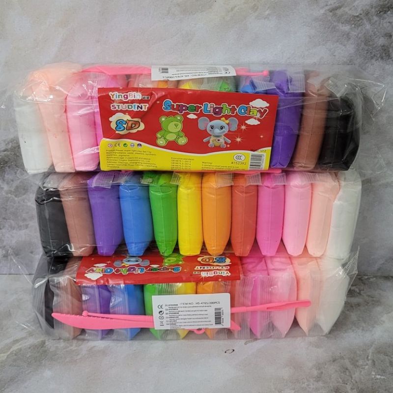 Clay mainan anak isi 12pcs /mainan edukasi lilin anak/polymer  clay 12 pcs/mainan anak
