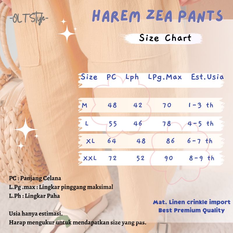 Ollet Harem ZEA pants / celana anak cowok dan cewek / celana panjang anak / celana anak santai