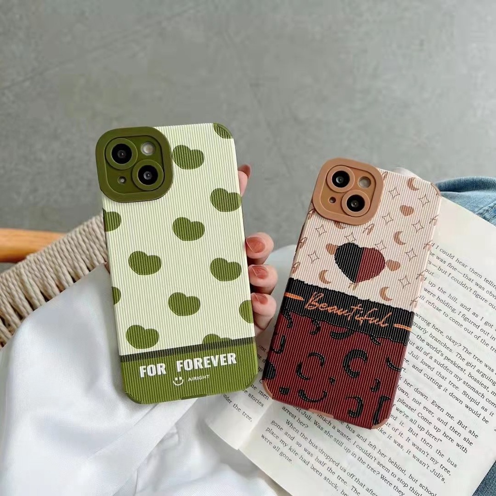 Case Pola Hati Warna Hitam Coklat Untuk ViVO Y21 Y21S Y33S S1Pro Y15S Y15A Y30 V21 Y19 V23e Y12S Y12A Y20i Y20 Y53S Y51A Y31 2021 Y51 2020 Y11 Y12 Y15 Y17 Y1S Y91C Y91 Y93