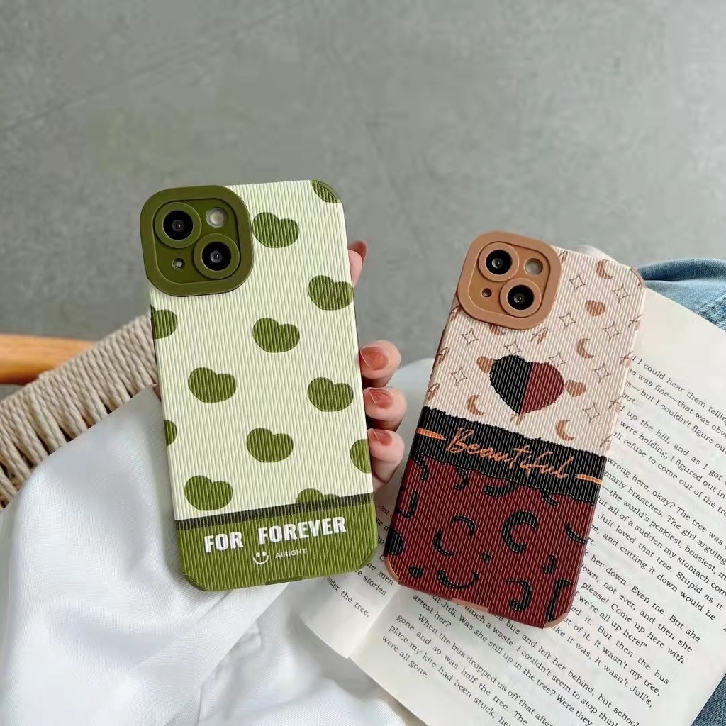 Case Pola Hati Coklat Untuk Redmi 10 Note11 11S 11Pro 8Pro Note 10S 9Pro Redmi 9T 9A 9C Xiaomi Poco X3GT X3 NFC X3Pro M3 M4Pro