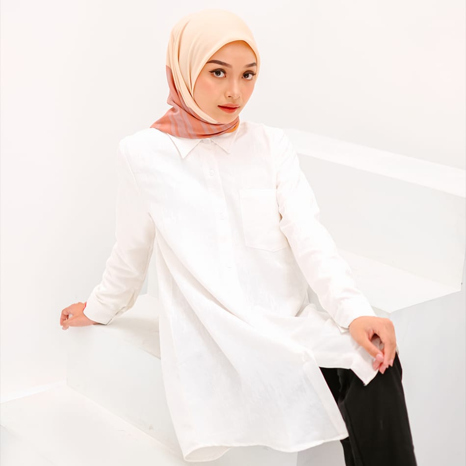 M Tunic Jacquard / Tunic Dauky / Tunic Polos / Atasan Polos / Atasan Putih