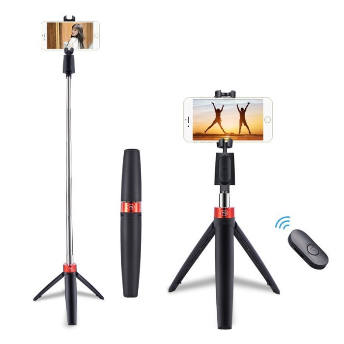 NEW TONGSIS SELFIE STICK PULPEN REMOTE / STICK3 in 1 WITH FILL LED LIGHT BLUETOOTH MULTIFUNGSI EXPANDABLE -SERBAGUNA